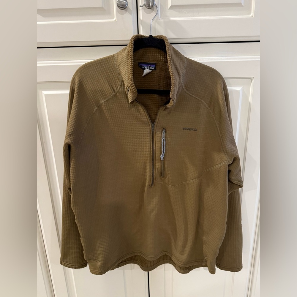 Rare Patagonia Mars R1 Alpha Beige 1/4 zip  Pullover with Embroidered Logo